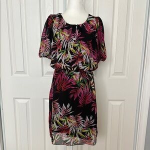 Floral Black and Pink Dress